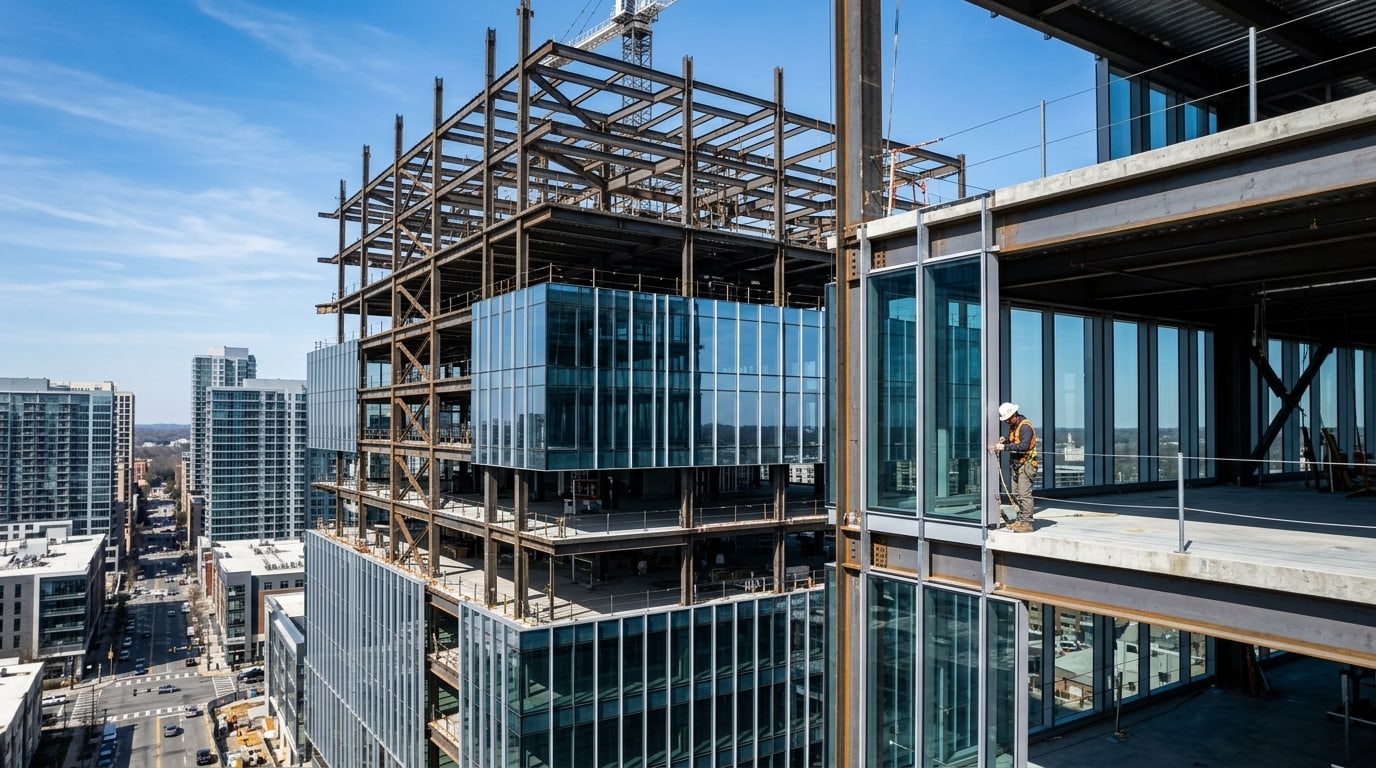 Steel and glass frame, representative